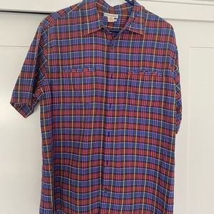 Men’s Carbon2Cobalt plaid button down shirt, size Medium.